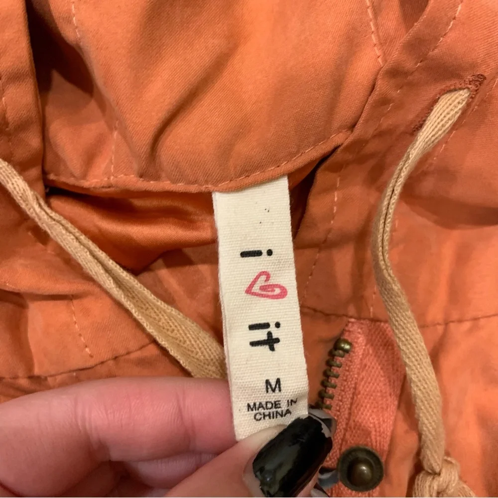 Orange peach zip up cropped hoodie